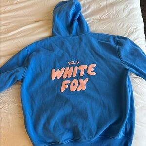 Blue White Fox Hoodie